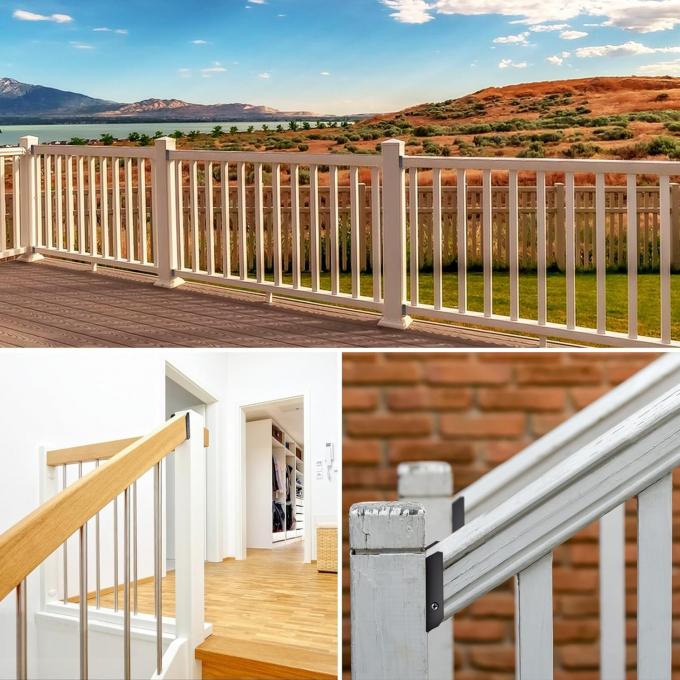 Ограждения для 2х4 деревянных углеродистых сталей ремонтный комплект с покрытием перила соединителей для сада 0