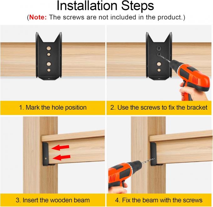 Ограждения для 2х4 деревянных углеродистых сталей ремонтный комплект с покрытием перила соединителей для сада 3