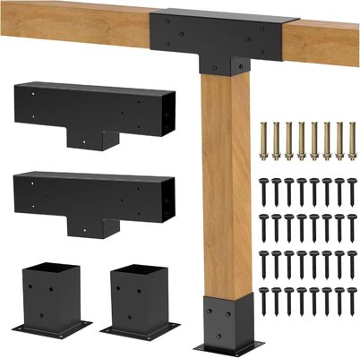 30° Pergola Bracket Kit для 4x4 Lumber, L-образный DIY Woodwork Connector, наружная пергола и строительное оборудование на крыльце